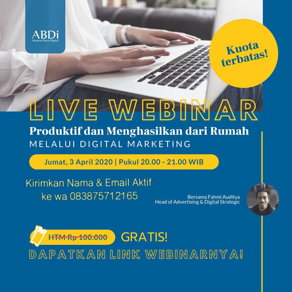 Live Webinar Tonight- Produktif dan Menghasilkan dari Rumah Melalui Digital&nbsp;Marketing