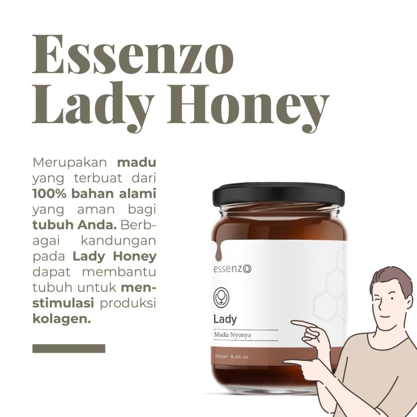 Jual Essenzo Lady Honey Membantu Regenerasi Kulit dan Menjaga Tetap Halus dan Awet Muda