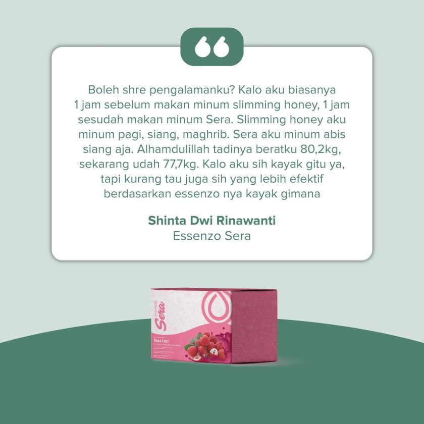 Testimoni Essenzo Sera leci